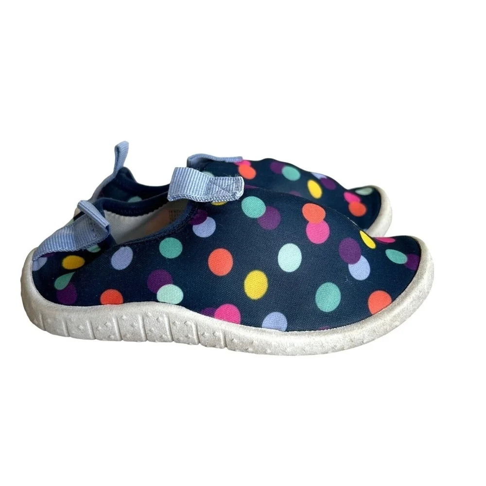 Kids Multicolored Polka Dot Slip-On Flats Shoes
